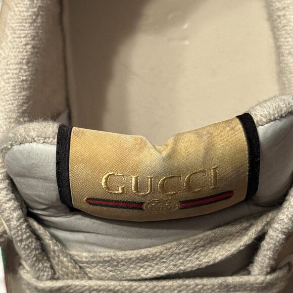 Men's Gucci Sneakers Vintage Style Green Cream Monogram - Picture 3 of 8